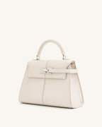 Elise Large Top Handle Bag - White