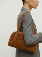 BAGUETTE BELLUCCI SHOULDER in Pelle Suede Camel