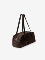 BAGUETTE BELLUCCI SHOULDER in Pelle Suede Chocolate
