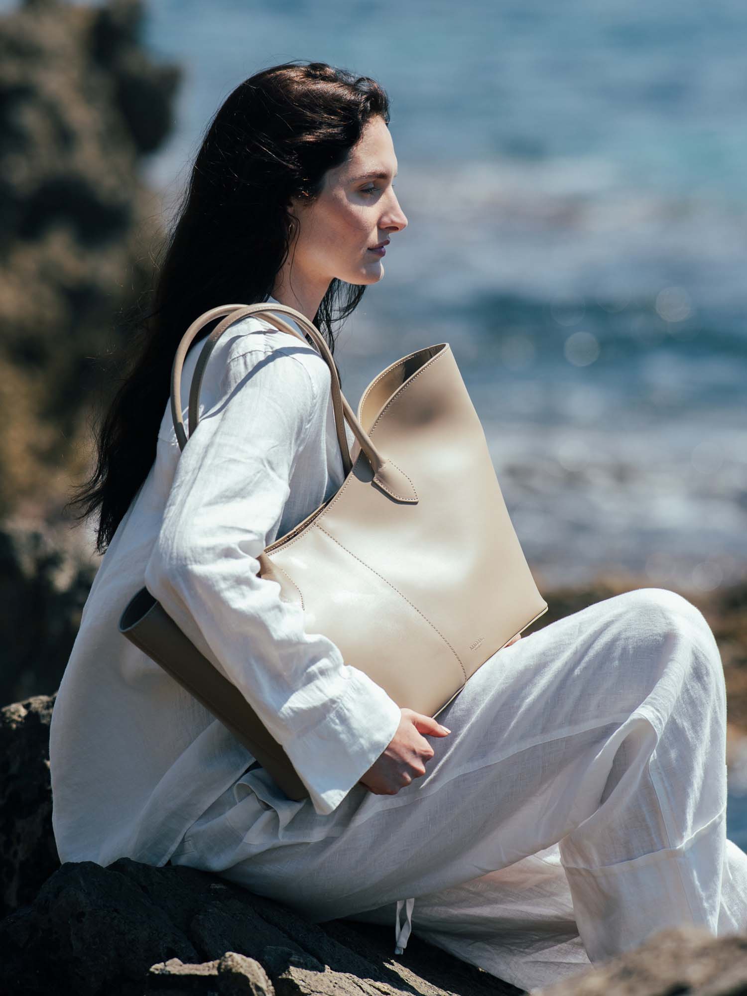 LOREN in Pelle Calfskin Misty Beige