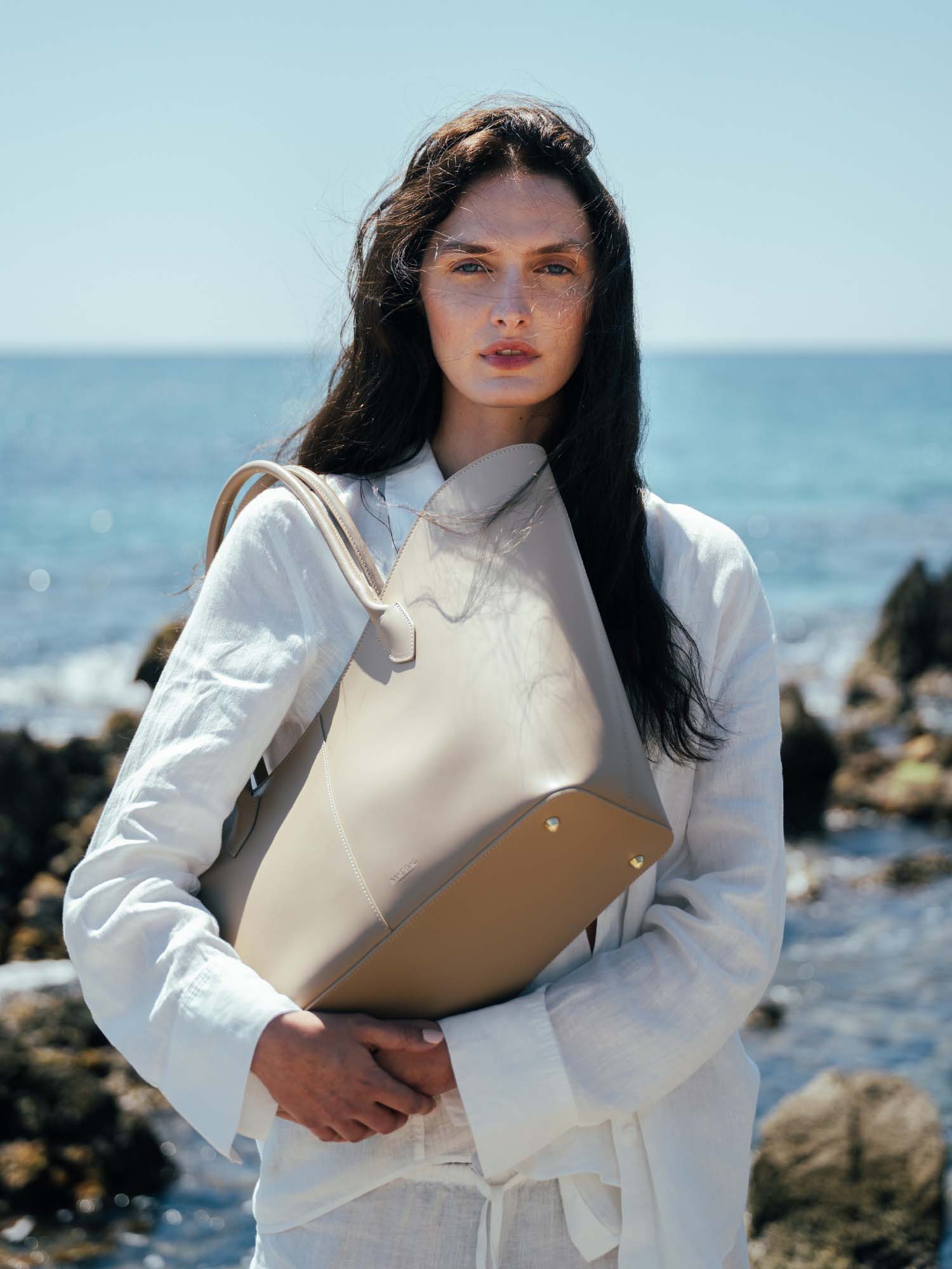 LOREN in Pelle Calfskin Misty Beige
